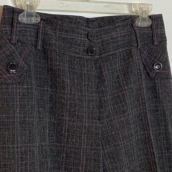 Women Dark Grey Plaid Dress Pants Petite US S - Picture 5 of 9